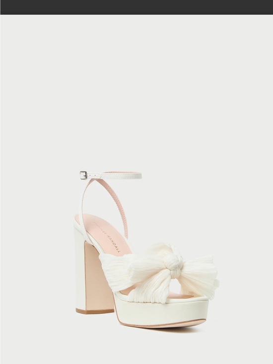 Loeffler Randall Shoes - Loeffler Randall Natalia Pearl Platform Bow Heel Sandals Ivory Bridal Wedding